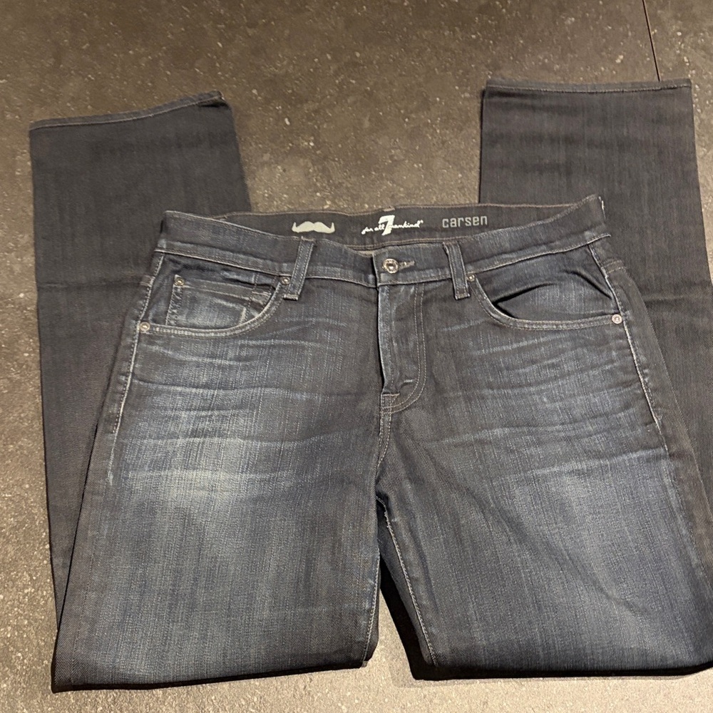 7 For All Mankind Charcoal Straight Leg Jeans